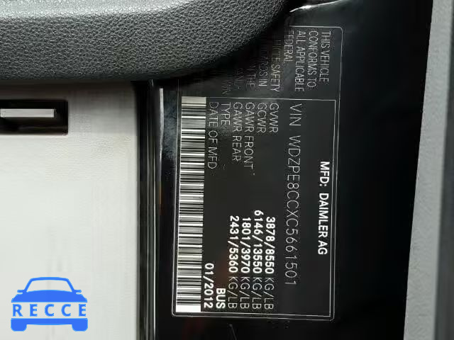 2012 MERCEDES-BENZ SPRINTER 2 WDZPE8CCXC5661501 Bild 9