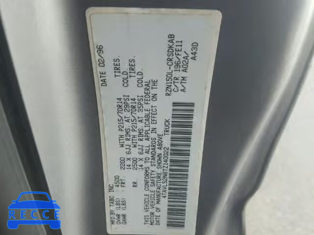 1996 TOYOTA TACOMA XTR 4TAVL52N8TZ140022 image 9