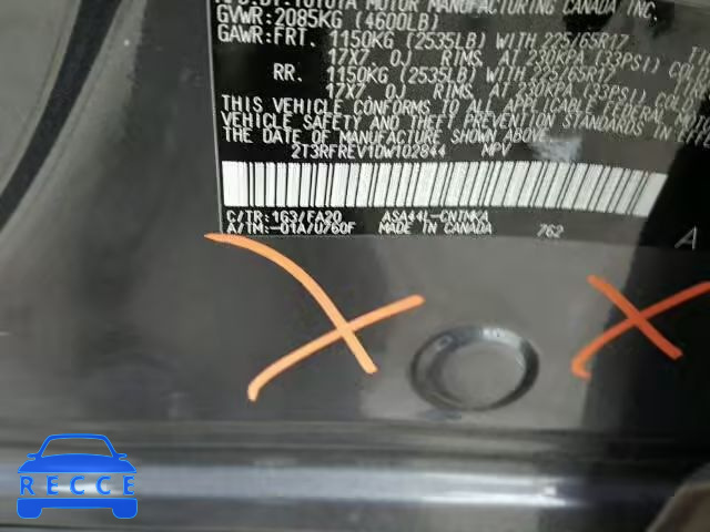 2013 TOYOTA RAV4 XLE 2T3RFREV1DW102844 image 9