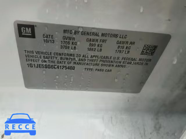 2014 CHEVROLET SONIC LTZ 1G1JE5SG6E4125400 image 9