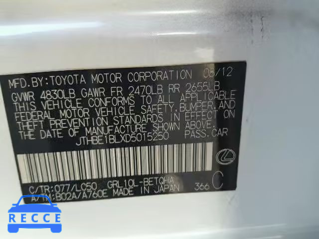 2013 LEXUS GS 350 JTHBE1BLXD5015250 image 9