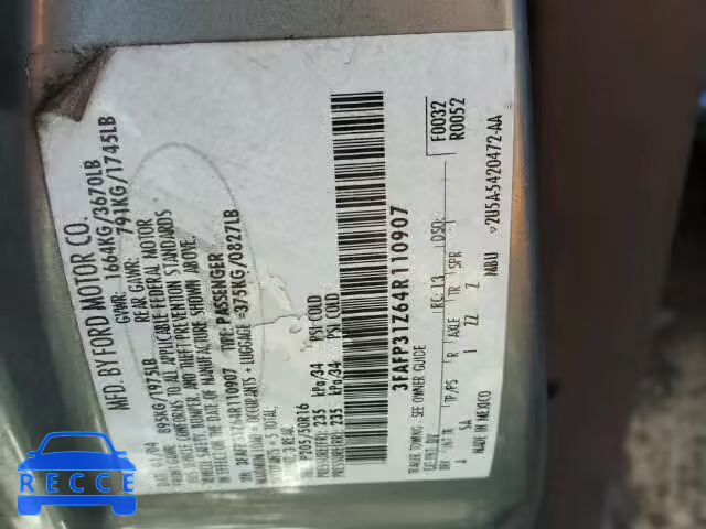 2004 FORD FOCUS ZX3 3FAFP31Z64R110907 image 9