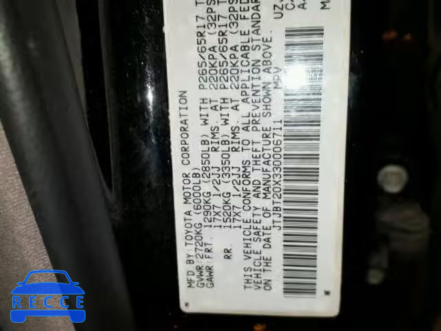 2003 LEXUS GX 470 JTJBT20X330006711 image 9