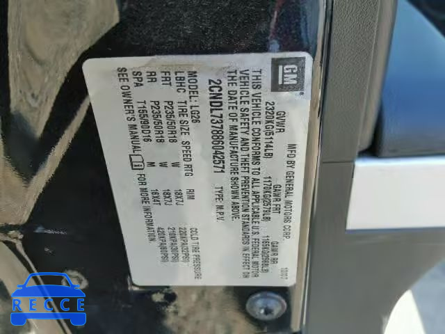 2008 CHEVROLET EQUINOX SP 2CNDL737886042571 Bild 9