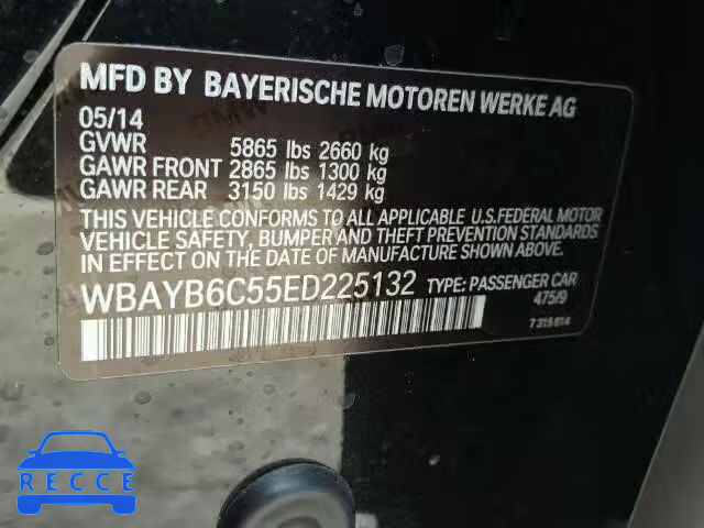2014 BMW 750I XDRIV WBAYB6C55ED225132 Bild 9