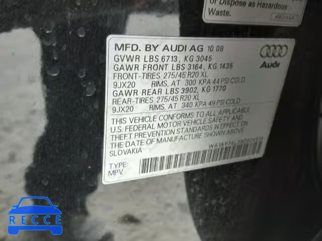 2009 AUDI Q7 3.6 QUA WA1AY74L39D024934 image 9