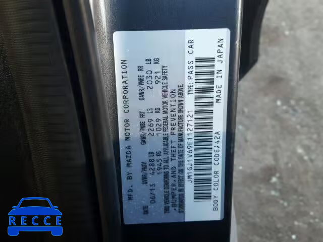 2014 MAZDA 6 TOURING JM1GJ1V69E1127121 image 9