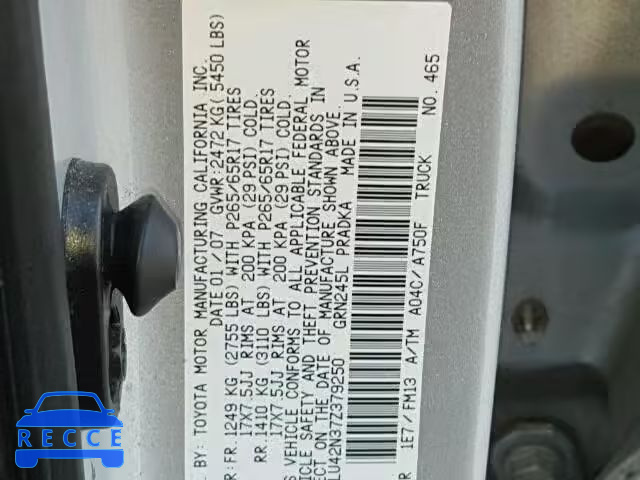 2007 TOYOTA TACOMA DOU 5TELU42N37Z379250 image 9