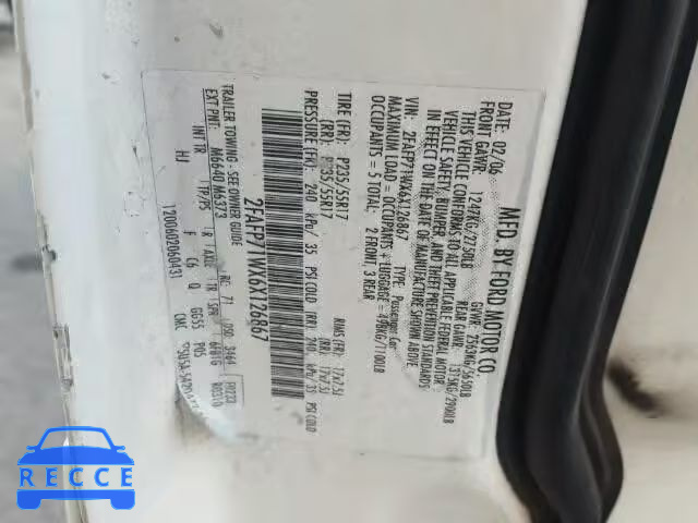 2006 FORD CROWN VIC 2FAFP71WX6X126867 Bild 9