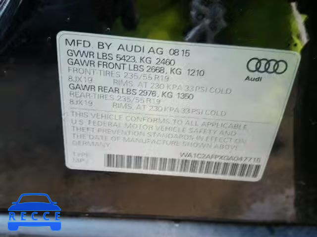2016 AUDI Q5 PREMIUM WA1C2AFPXGA047715 image 9