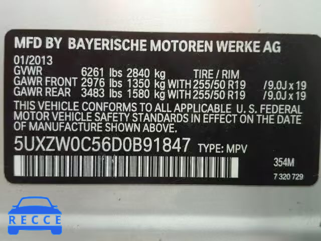2013 BMW X5 XDRIVE3 5UXZW0C56D0B91847 image 9