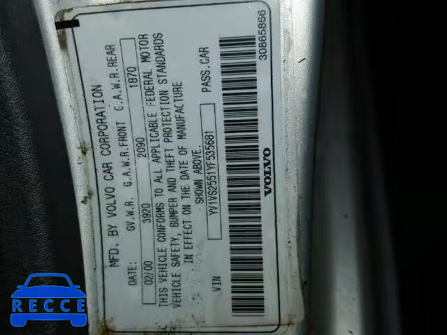 2000 VOLVO S40 YV1VS2551YF535681 image 9
