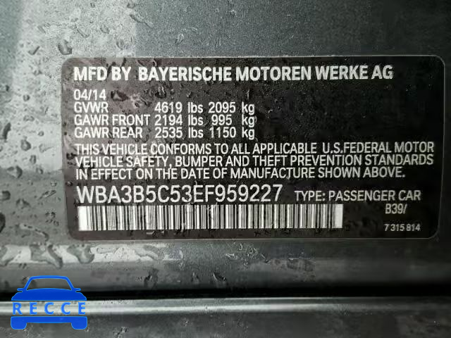 2014 BMW 328XI SULE WBA3B5C53EF959227 Bild 9