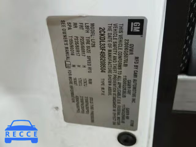 2009 PONTIAC TORRENT 2CKDL33F496208504 image 9
