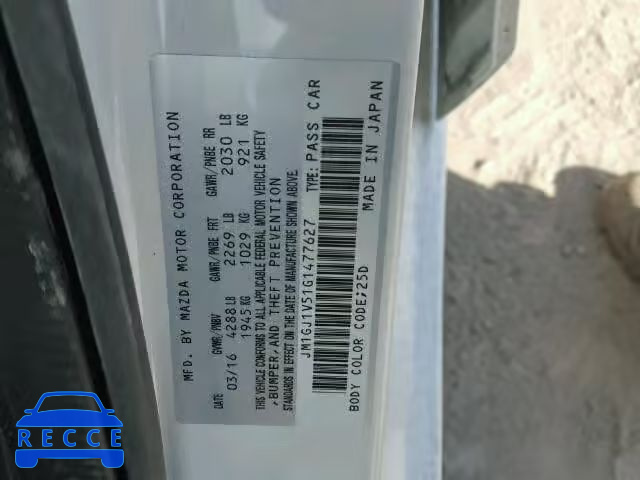 2016 MAZDA 6 TOURING JM1GJ1V51G1477627 image 9