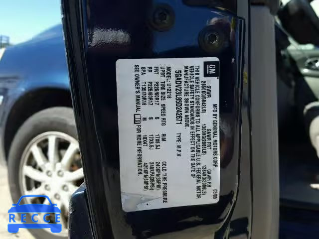 2005 BUICK TERRAZA CX 5GADV23L85D242671 Bild 9