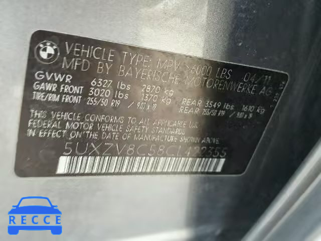 2012 BMW X5 XDRIVE5 5UXZV8C58CL422355 image 9