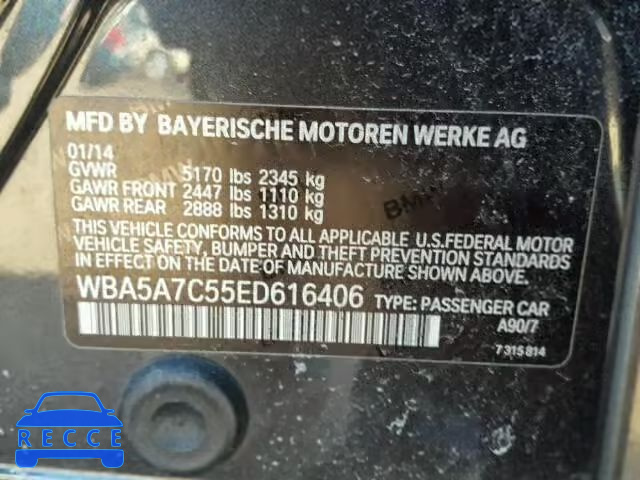 2014 BMW 528XI WBA5A7C55ED616406 Bild 9