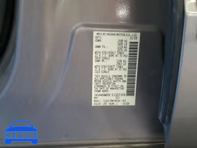 2009 NISSAN XTERRA 4.0 5N1AN08W09C510709 image 9