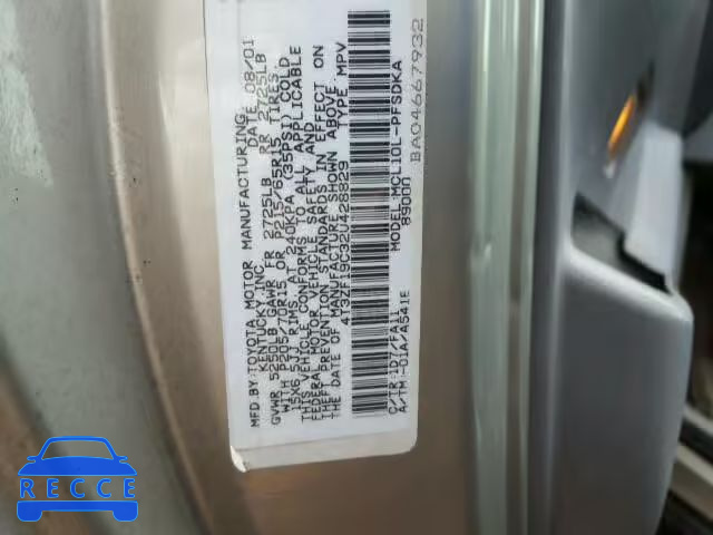 2002 TOYOTA SIENNA CE 4T3ZF19C32U428829 image 9