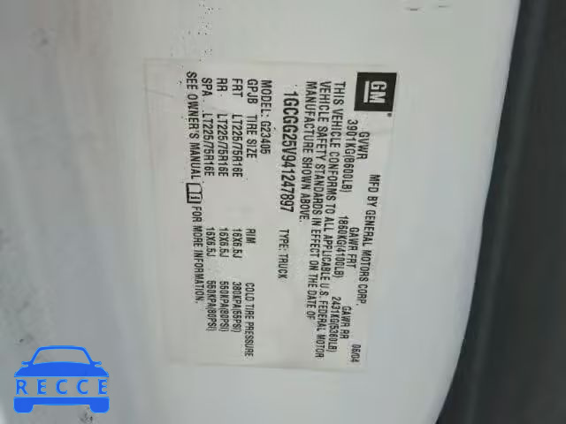 2004 CHEVROLET EXPRESS G2 1GCGG25V941247897 image 9