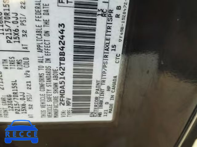 1996 FORD WINDSTAR W 2FMDA5142TBB42443 image 9