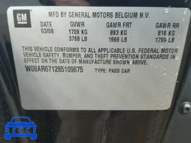 2008 SATURN ASTRA XE W08AR671285109675 image 9