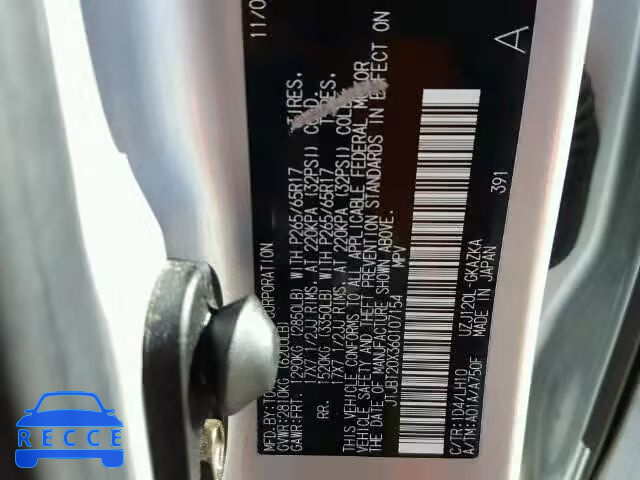 2006 LEXUS GX 470 JTJBT20X360107154 Bild 9