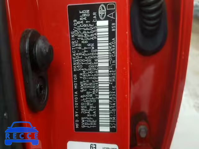 2010 TOYOTA MATRIX 2T1KU4EE0AC266229 image 9