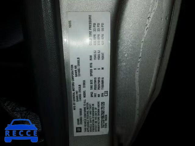 2006 GMC CANYON 1GTCS196768175120 image 9