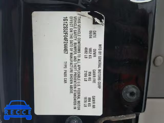 2004 CHEVROLET MALIBU 1G1ZS52F04F244467 image 9