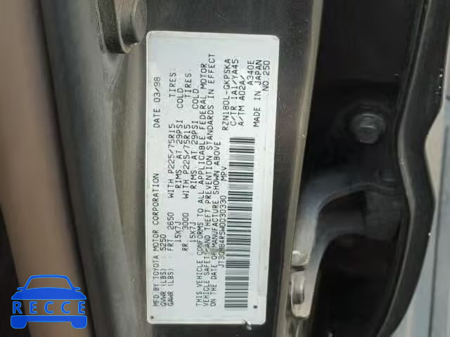 1998 TOYOTA 4RUNNER JT3GM84R5W0030330 image 9