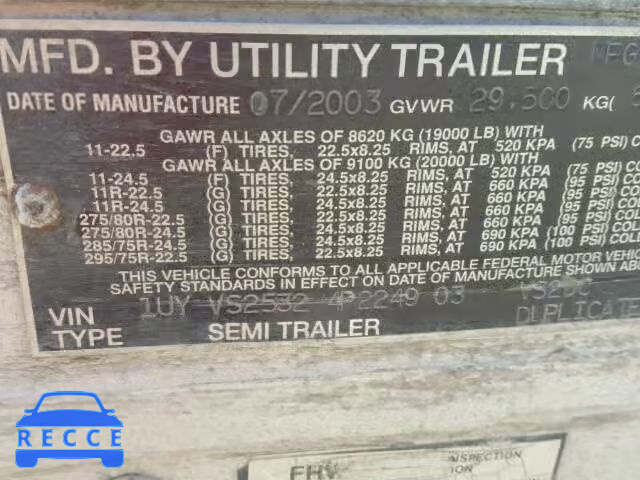 2004 UTIL TRAILER 1UYVS25324P224903 Bild 9