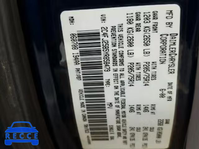2000 CHRYSLER VOYAGER 2C4FJ25B5YR858479 image 9