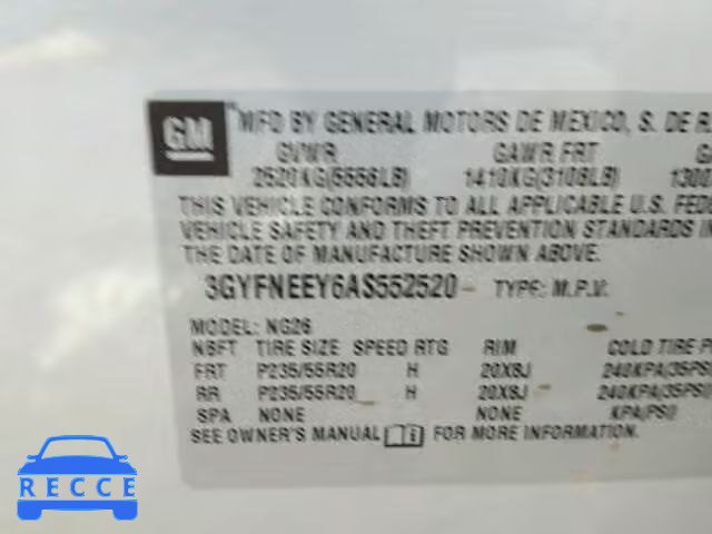 2010 CADILLAC SRX PERFOR 3GYFNEEY6AS552520 image 9