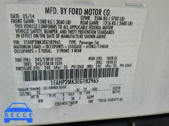 2014 FORD TAURUS INT 1FAHP2MK3EG182965 image 9