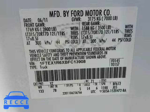 2011 FORD F150 SVT R 1FTEX1R6XBFC13908 image 9