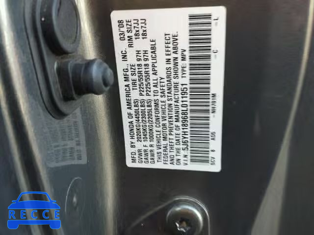 2008 HONDA ELEMENT SC 5J6YH18968L011951 зображення 9