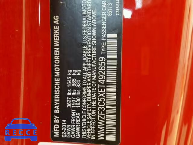 2014 MINI COOPER CLU WMWZF3C5XET492859 image 9