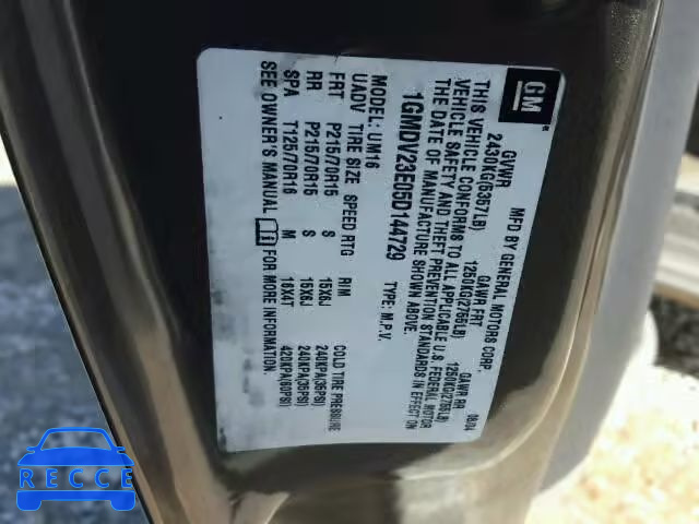 2005 PONTIAC MONTANA 1GMDV23E05D144729 Bild 9