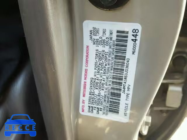 2003 MITSUBISHI MONTERO SP JA4MT41R63J036040 image 9