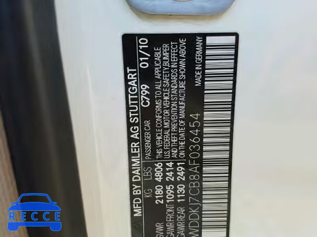 2010 MERCEDES-BENZ E550 WDDKJ7CB8AF036454 зображення 9