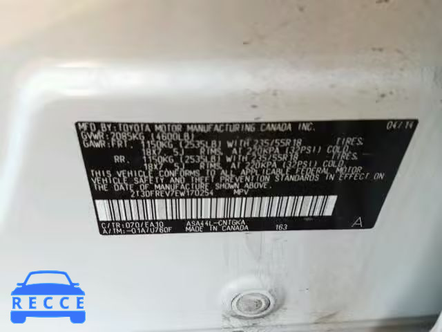 2014 TOYOTA RAV4 LIMIT 2T3DFREV7EW170254 image 9