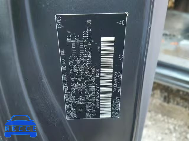 2005 TOYOTA TUNDRA ACC 5TBRU34185S451917 image 9