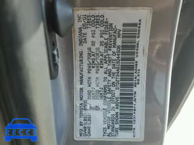 2001 TOYOTA SEQUOIA SR 5TDZT34A61S044506 image 9