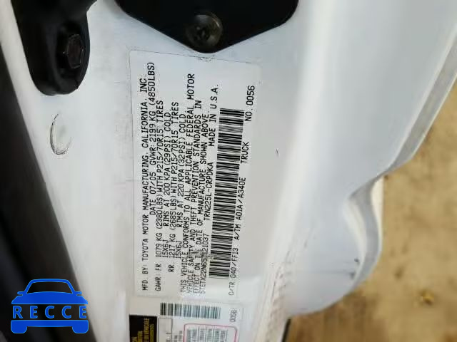 2005 TOYOTA TACOMA ACCESS CAB 5TETX22N65Z121037 Bild 9