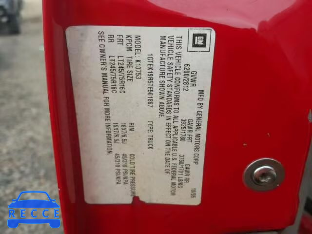1996 GMC SIERRA K15 1GTEK19R5TE501867 image 9