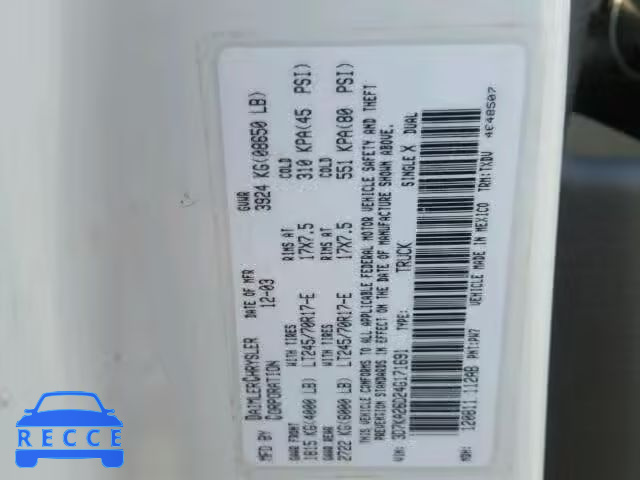 2004 DODGE RAM 2500 S 3D7KA26D24G171691 image 9