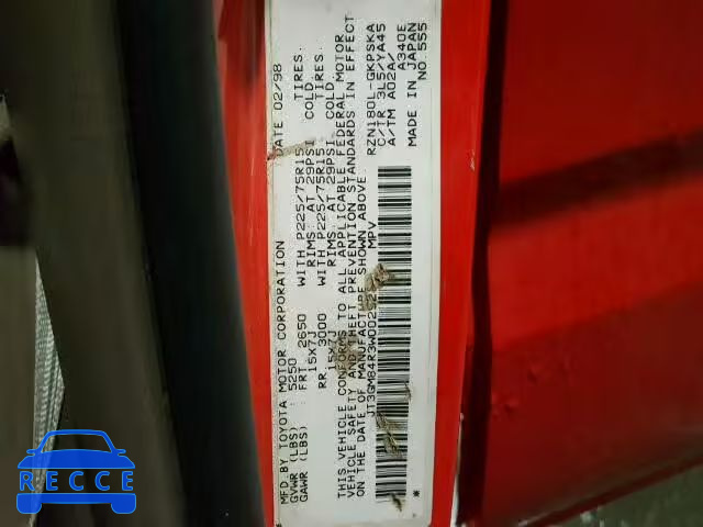 1998 TOYOTA 4RUNNER JT3GM84R3W0029211 image 9
