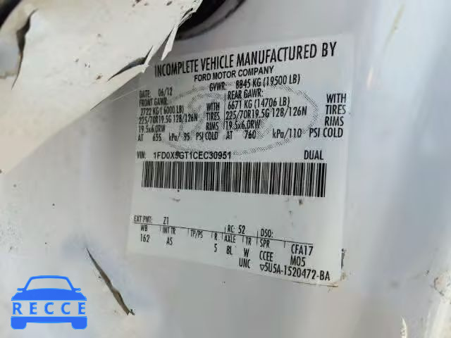 2012 FORD F550 SUPER 1FD0X5GT1CEC30951 image 8
